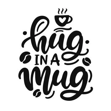 Hug in a mug quote Illustrazione stock