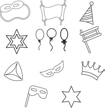 Hug Purim Set Stock Illustration