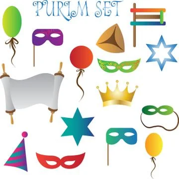 Hug Purim Set Stock Illustration