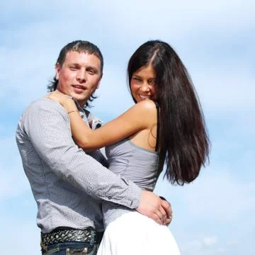 Hug in sky Stock Photos