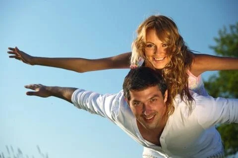 Hug in sky Stock Photos