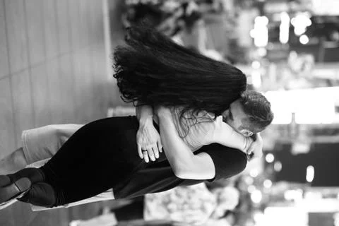 A Hug In Times Square Stock Photos