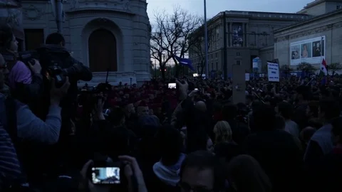 Huga mass, peacefull protest Stock Footage 83491710