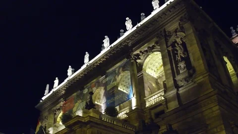 Hugarian State Opera House close up Stock Footage 79969409
