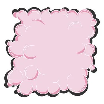 Huge abstract pink bubble with dark shadow. Whimsical balloon organic elements Stock Illustration
