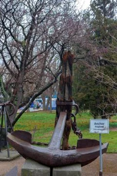 Huge admiralty pattern ship anchor 写真素材