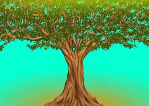 Huge African tree Stock Illustration