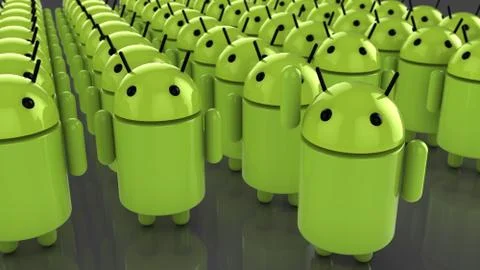 Huge amount of android figures Illustrazione stock