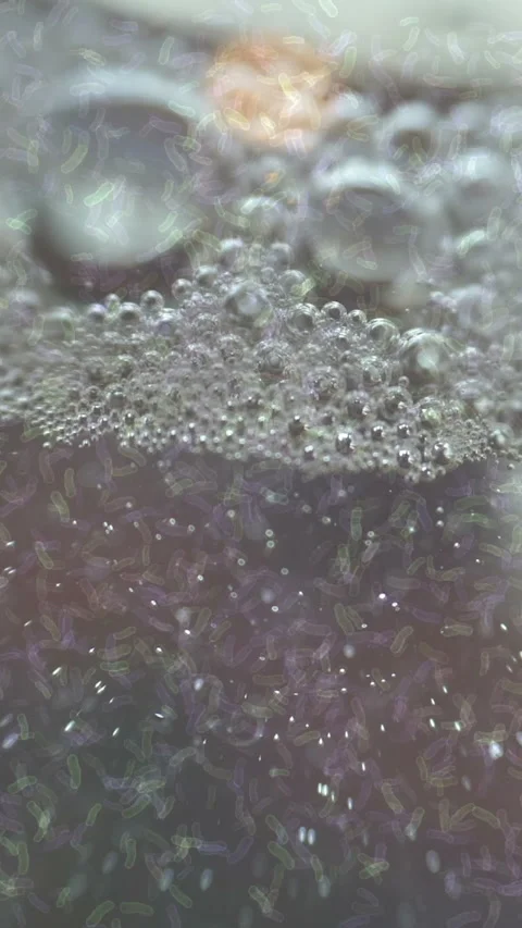 A huge amount of bacteria in water vertical video Stock Footage 221865052