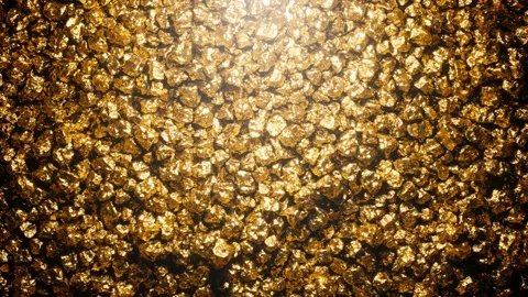 Huge amount of gold pieces. Expensive noble metal. Golden nuggets. Jewellery. Stock-Footage 201215754