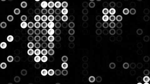 Huge amount of randomly moving rings or circles, seamless loop, black and white Stock Footage 165287301