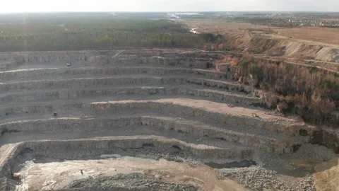 Huge amounts of soil displaced by aggregation Stock Footage 152345113