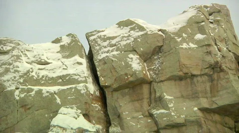 Huge Ancient Ice Age Boulder Split Right Down the Middle by Frost Wedge Process Video stock 620791