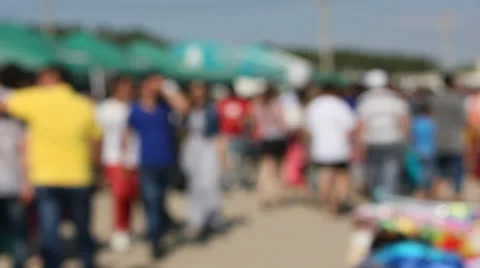 Huge anonymous crowd on street Stock Footage 24018104