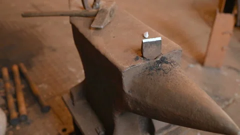 A huge anvil on the background of a forge Stock-Footage 103750963