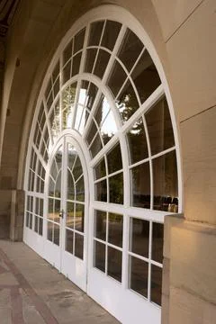 Huge arch windows. Stock Photos