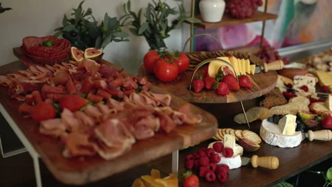 Huge Assortment Of Various Appetizers Stock Footage 204855651