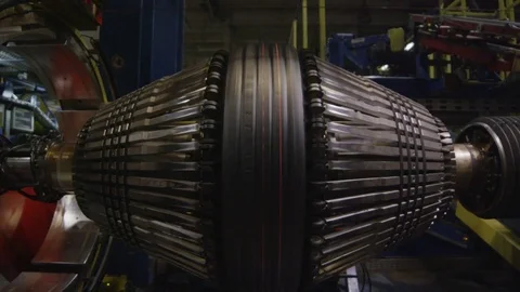 Huge Automated Equipment Operates Producing Tyres 動画素材 74171071
