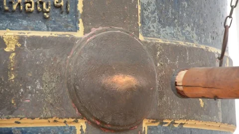 Huge bell in temple Stock Footage 83792096