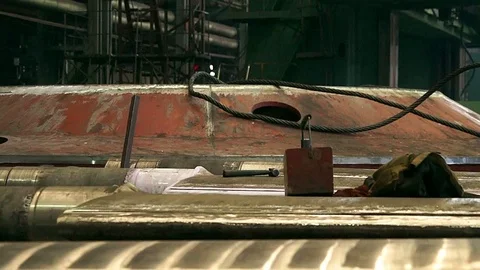 Huge blades of the turbine Video stock 98553477