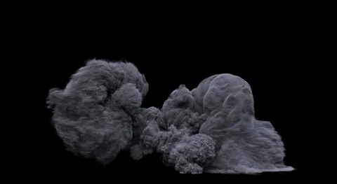 Huge blast of smoke plume explosion of two objects hitting each other Stock Footage 120804683