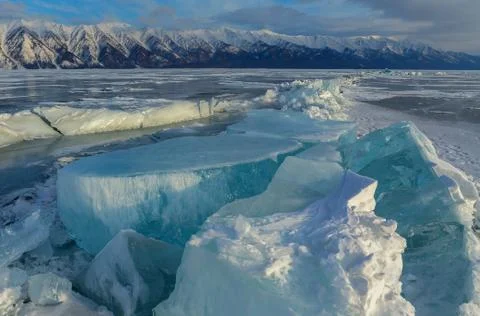 Huge blocks of ice 스톡 사진