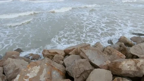 Huge boulders on the seashore Stock-Footage 168127053