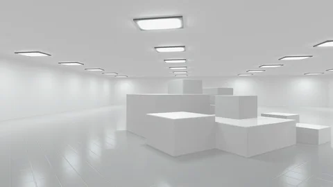 Huge bright warehouse building. Large storage space for various things. Video stock 128917972