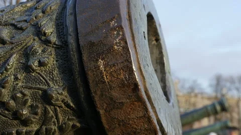 Huge bronze cannon Stock Footage 122207304