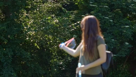 Huge Bubbles in the Forest Stock Footage 108685130