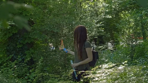 Huge Bubbles in the Forest Stock Footage 108685518