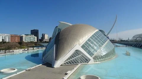 Huge building is located in the park Stock Photos