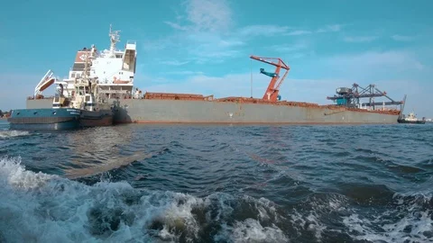 Huge bulk carrier Edgar  Stock Footage 92535376
