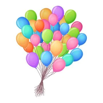 Huge bunch of colorful balloons, vector illustration Stock Illustration
