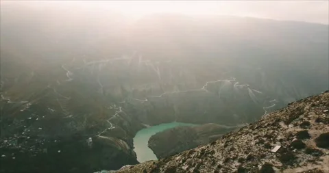 A huge canyon flowing Stock Footage 173435650