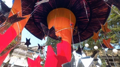 Huge carousel of happiness Stock Footage 124535199