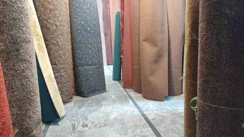 Huge Carpet Rolls in Different Colours 動画素材 234068447