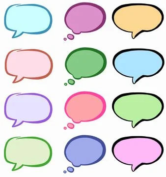 Huge cartoon speech bubble set. High quality illustration Stock Illustration