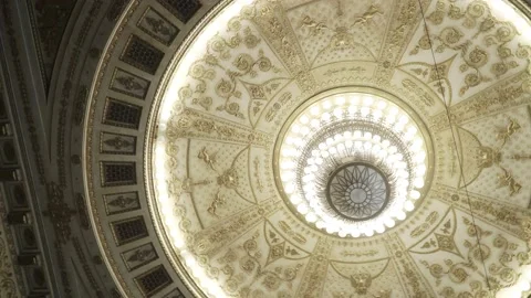 Huge ceiling chandelier with decorative 스톡 동영상 172260105