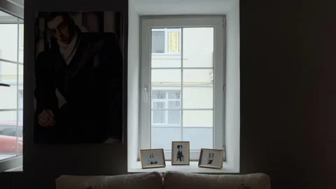 Huge checkered window inside view Stock Footage 137577916