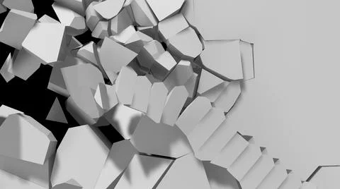 Huge chunks breaking wall with cracks monochromatic texture picture Illustrazione stock