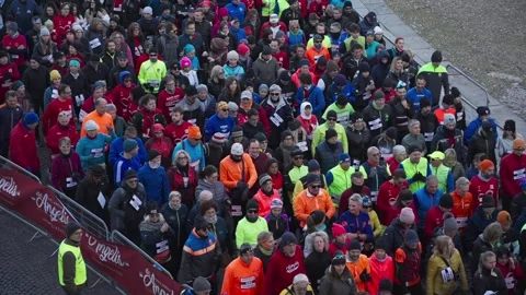 Huge city marathon. Stock Footage 276606609