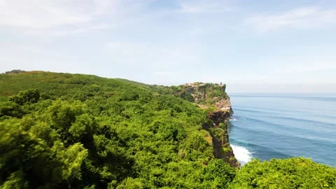 Huge cliffs next to the ocean Stock Footage 194413578