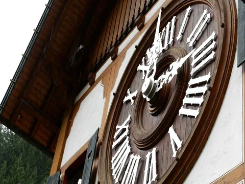 Huge clock on the wall Stock Footage 78028931