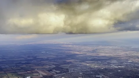 Huge clouds over Toronto suburbs aerial view 스톡 동영상 276671927