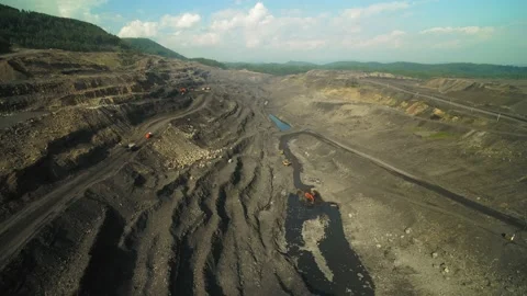 A huge coal quarry in the woods Stock Footage 145293045