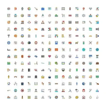 Huge collection of diverse web and app icons Stockillustratie