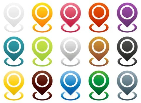 Huge collection of map pointers, end (start) of route or other special point Stock Illustration