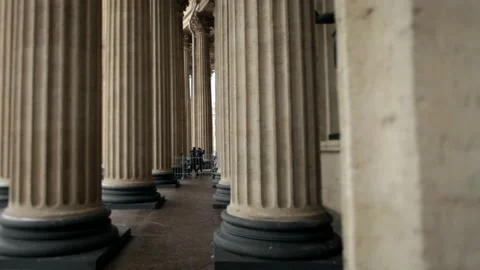 Huge columns of the temple Stock Footage 86979064