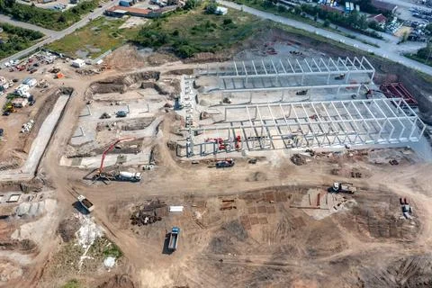 Huge construction site Stock Photos